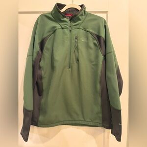 THE NORTH FACE flasher Mens L Pullover 1/4 ZIP SOFT SHELL green